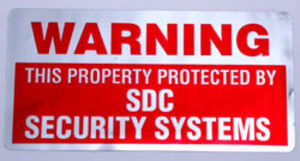Security System Warning Sticker