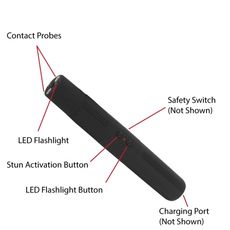 Lightning Rod 2.5M Volts Rechargeable Stun Pen Black