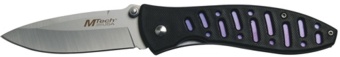 black and purple folding knife