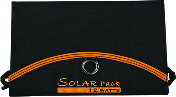 The SOLARPACK is ultra-compact yet a powerful solar panel that enables you to charge your portable devices directly from its USB and 12-volt DC charging ports. The SOLARPACK allows you to charge the POWERPACK(sold separately) in just 6 hours of sunlight. It also charges your USB and DC devices very quickly with it's built in smart chip. the smart chip also allows for the device to automatically start charging your device when the unit is put back in the sunlight. It uses 12 watts of highly efficient solar technology and it has dual solar panels to provide plenty of power. It folds easily into a small