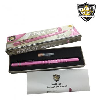 Streetwise Tactical Pen w/ Light & DNA Collector - Pink