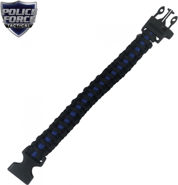 Police Force 9.1 Million Volt Blue Line Stun Gun w/Paracord Bracelet