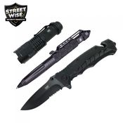Streetwise Tac Pac Tactical Trio: Knife Pen and Flashlight