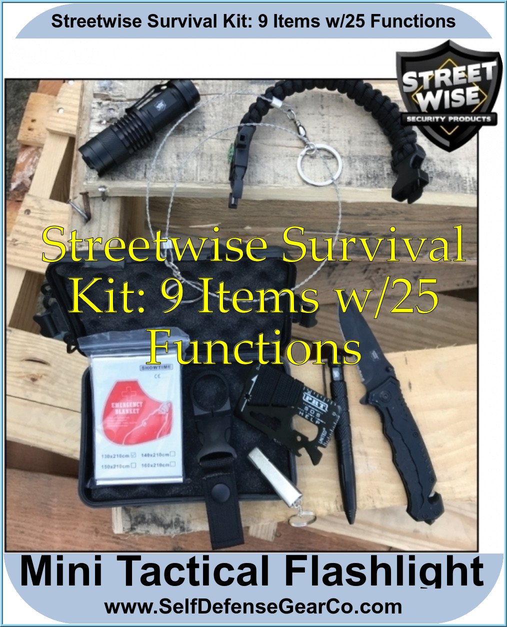 Streetwise Survival Kit: 9 Items w/25 Functions