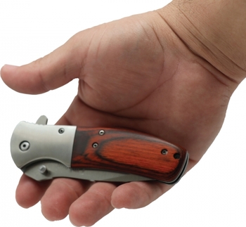 Wood Handle Stainless Steel Folding Knife