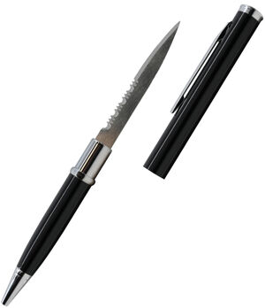 Serrated Pen Knife - Black