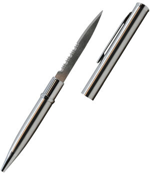 Serrated Pen Knife - Silver