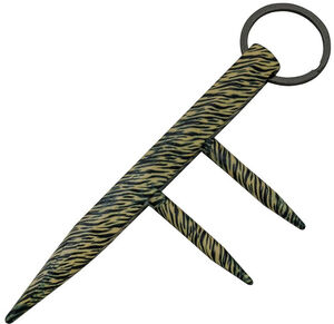 Self Defense Key Chain Two Prong Kubotan - BLACK