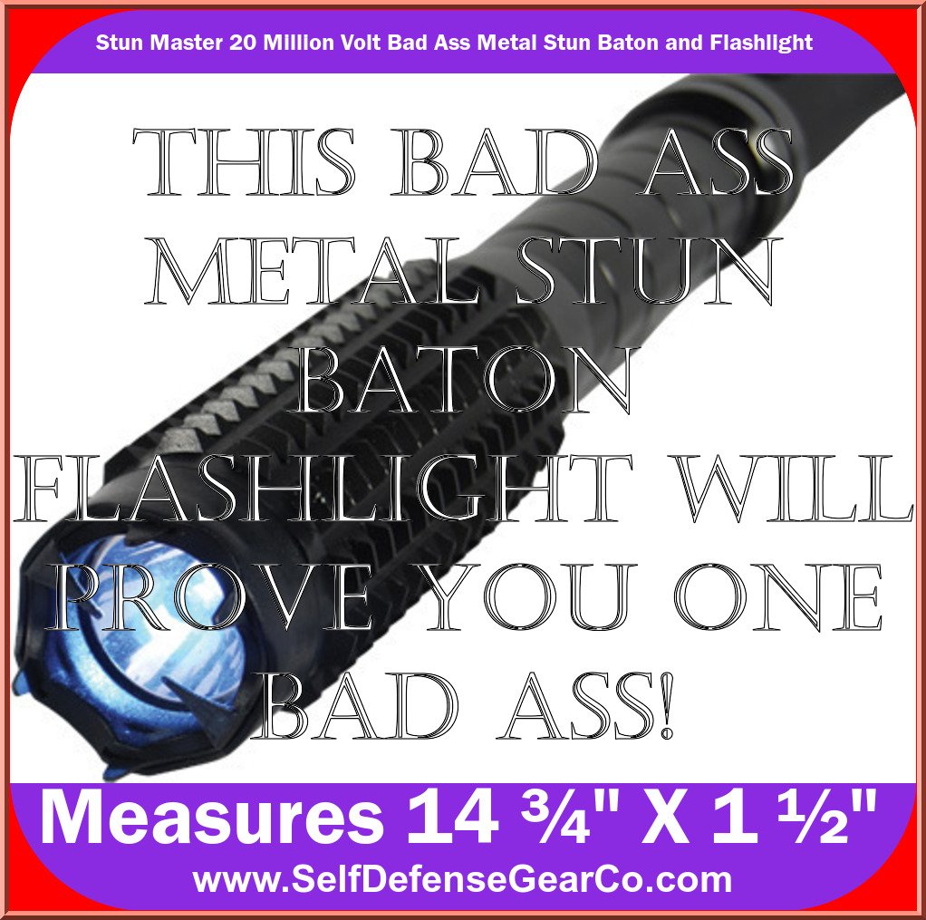 Stun Master 20 Million Volt Bad Ass Metal Stun Baton and Flashlight