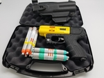 JPX 4 Shot LE Defender Pepper Gun Yellow with laser Bundle with Level 2 Holster